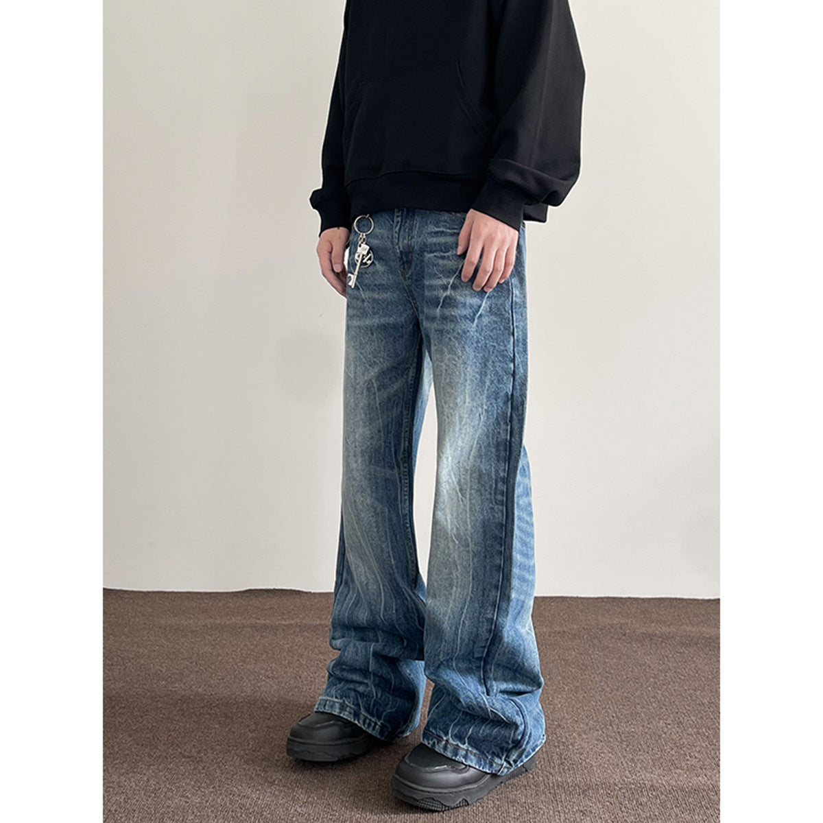 American Retro Lightning Blue Straight Jeans