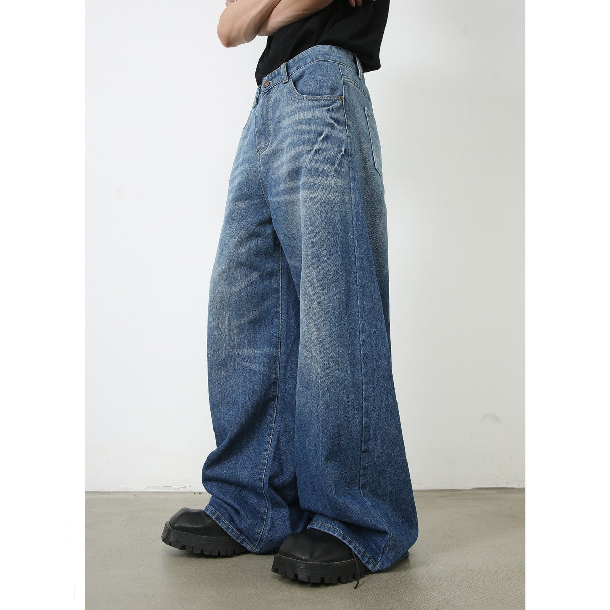 Men's American Retro Baggy Straight Trousers Fashion