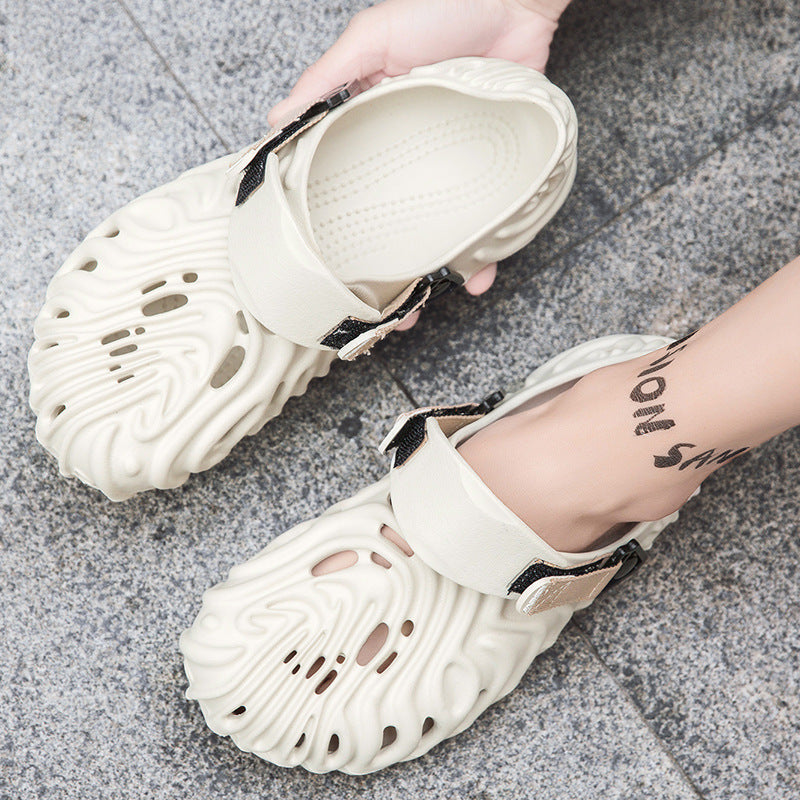 Fashion Summer New Casual Men's Shit Feeling Closed-toe Slippers