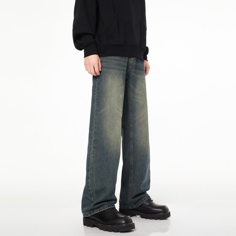 Men's And Women's Loose Straight Mop Pants