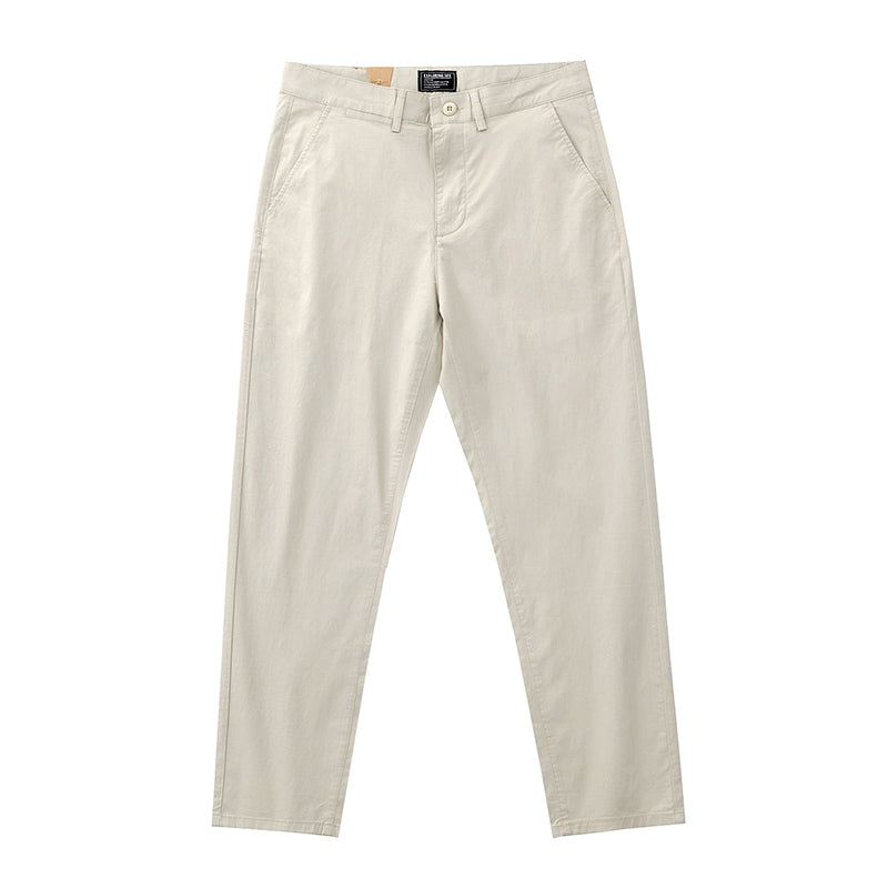 Summer Thin Breathable Casual Pants Men's Basic Style Tapered Stretch