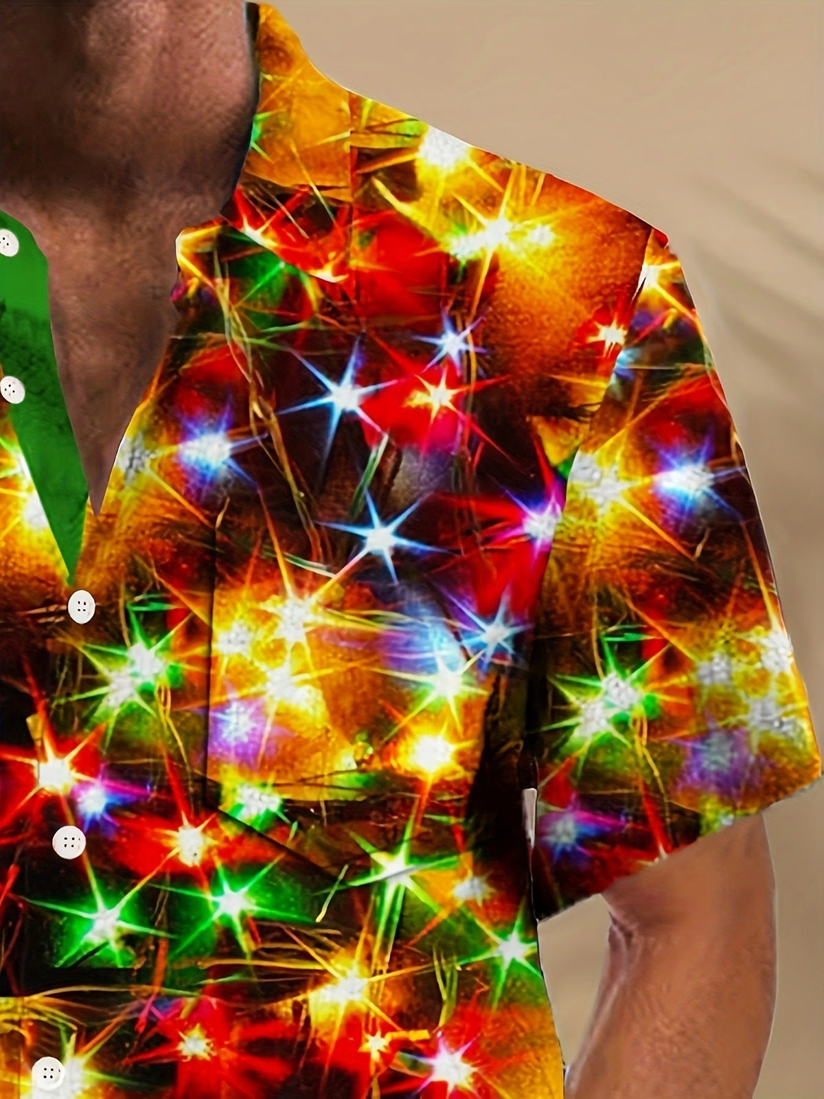 3D Digital Printing Men's Plus Size Button Pocket Short Sleeve Shirt