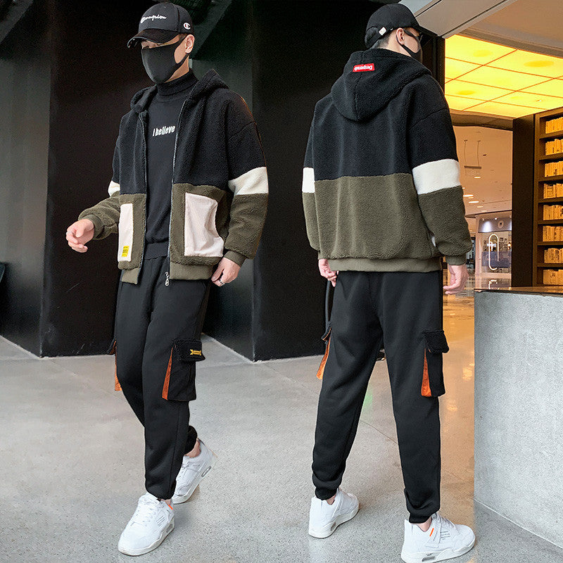 Men's Sweater Korean Style Loose Warm Casual Suit