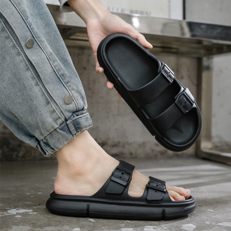 Mens Fashion Simple Solid Color Thick Bottom Sandals