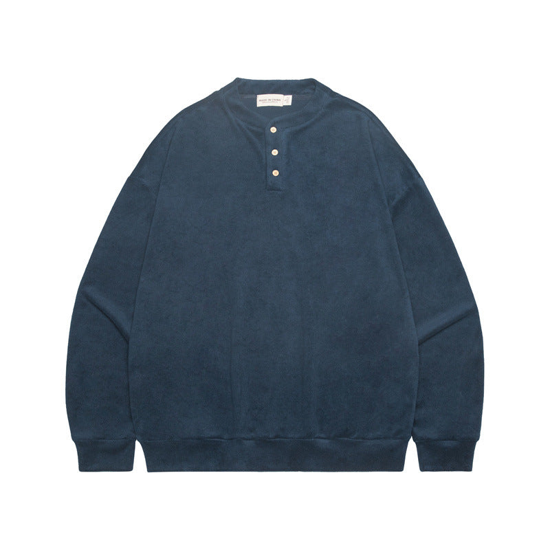 Solid Color Round Neck All-matching Couple Sweater