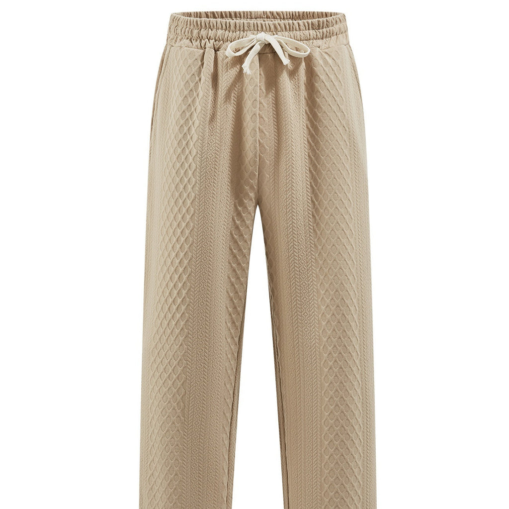 Loose Casual Jacquard Knit Straight-leg Men's Pants