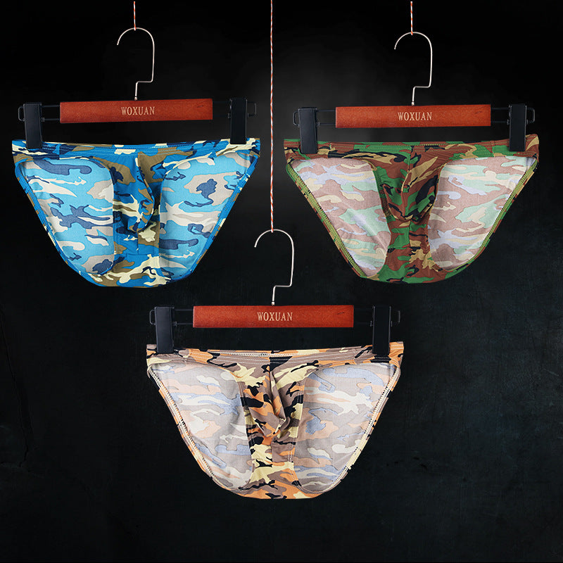 Camouflage Convex Men's Triangle Underpants Comfortable Breathable Low Waist Sexy Pants Men