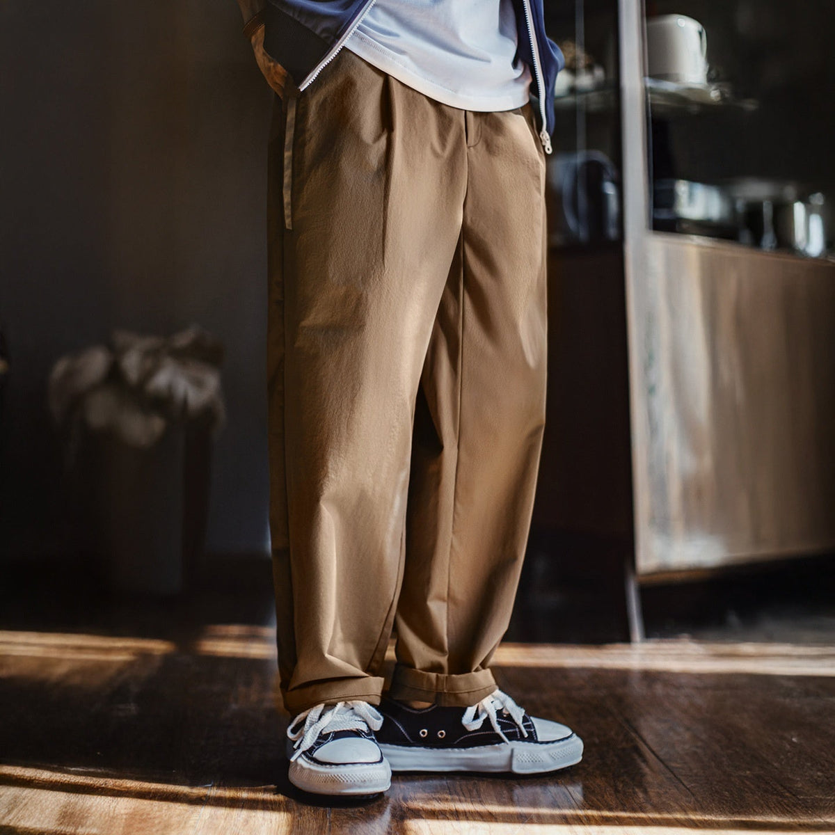 American Retro Stretch Casual Pants Khaki Commuter Anti-wrinkle Tapered