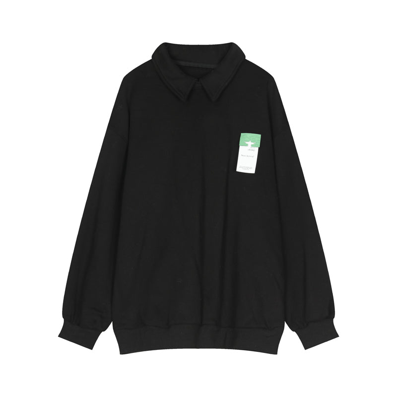 Spliced Stand-up Collar Design Casual Sweater