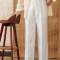 Linen Summer Loose High Waist Lace Up Pants