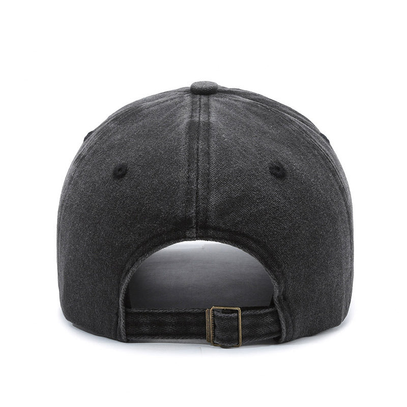 American Retro Soft Top Make Old Ripped Letter Embroidered Baseball Cap