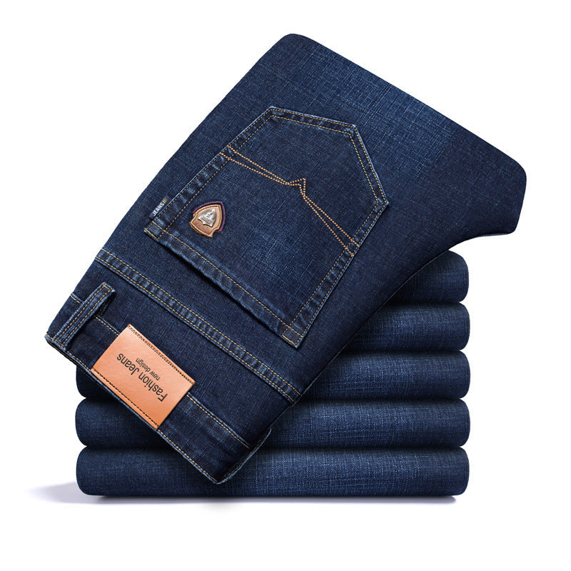 Fleece-lined Men's Loose Straight Plus Size Jeans