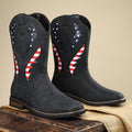 New European And American Thick-heel Leather Patchwork Men's Leather Boots