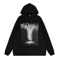 Abstract Printing Loose Hooded Sweater Men