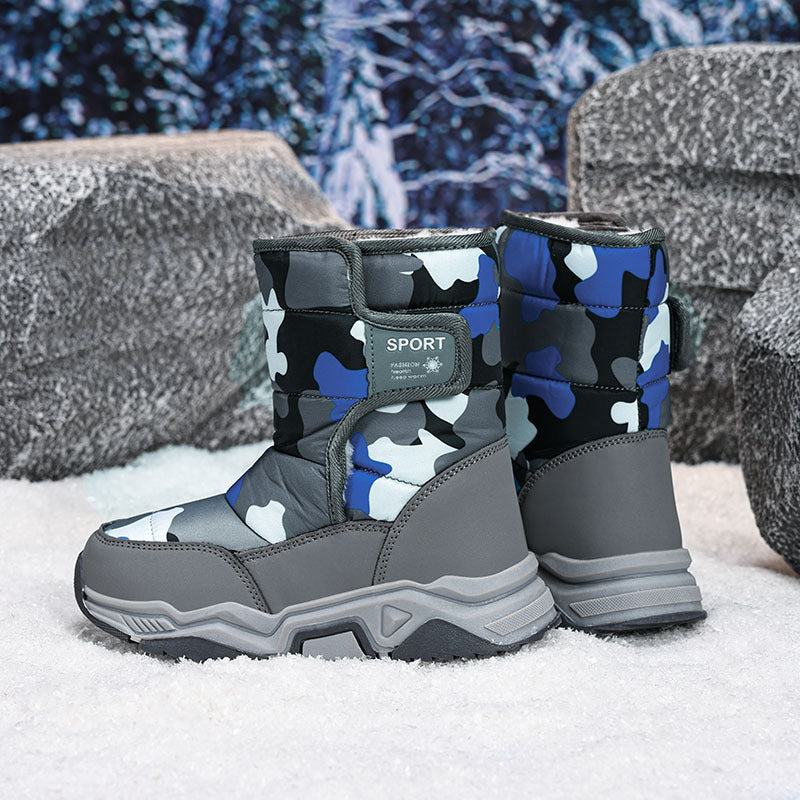High-top Camouflage Unisex Kids' Cotton Shoes