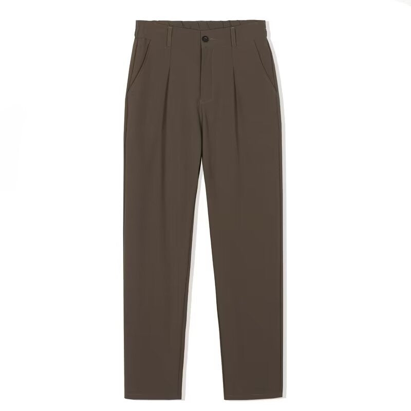 Slim Fit All-matching Straight Casual Premium British Draped Suit Pants