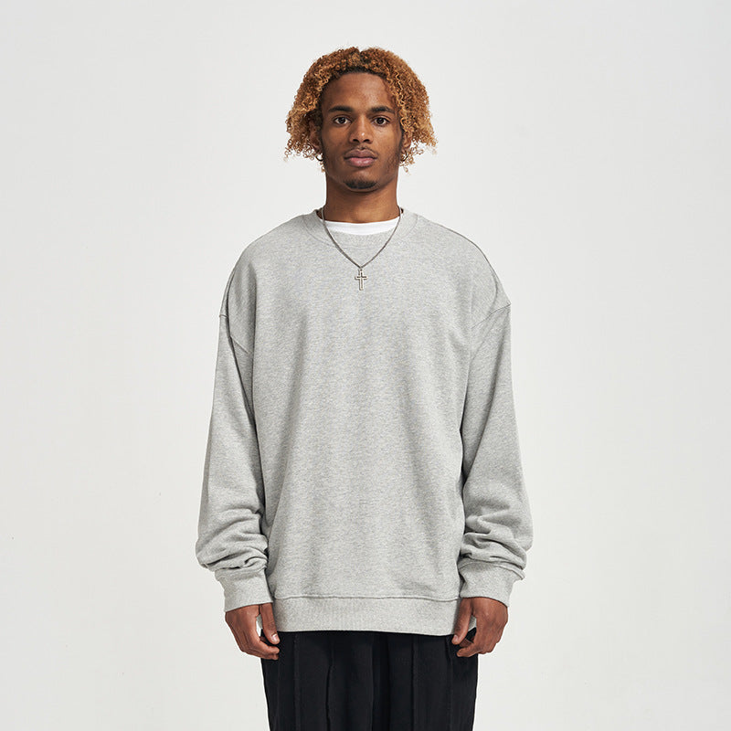 Men's Solid Color Round Neck Sweater Terry