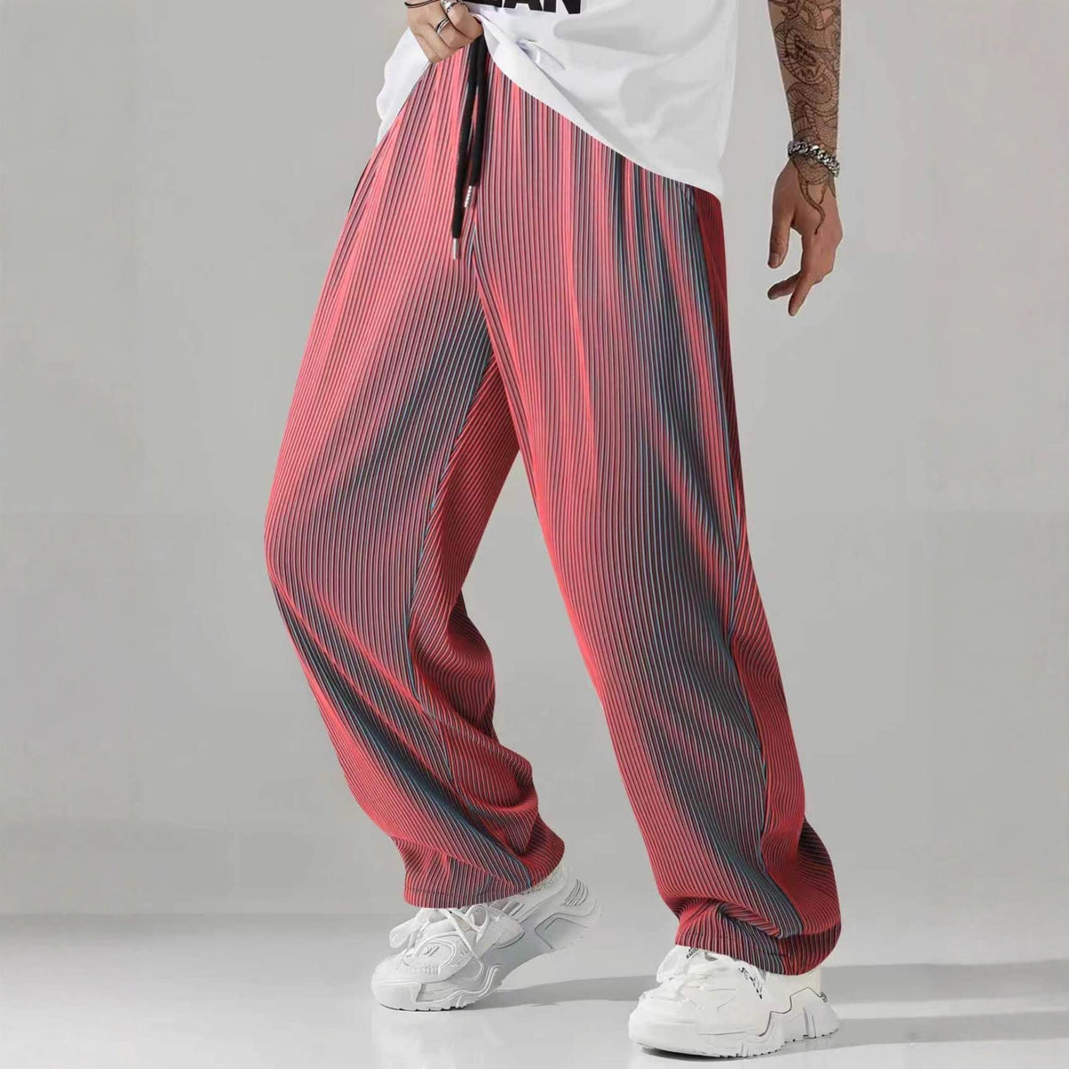 Camouflage Gradient Stripe Pants Wide-leg Men's Loose Drape Casual Light Luxury Trousers