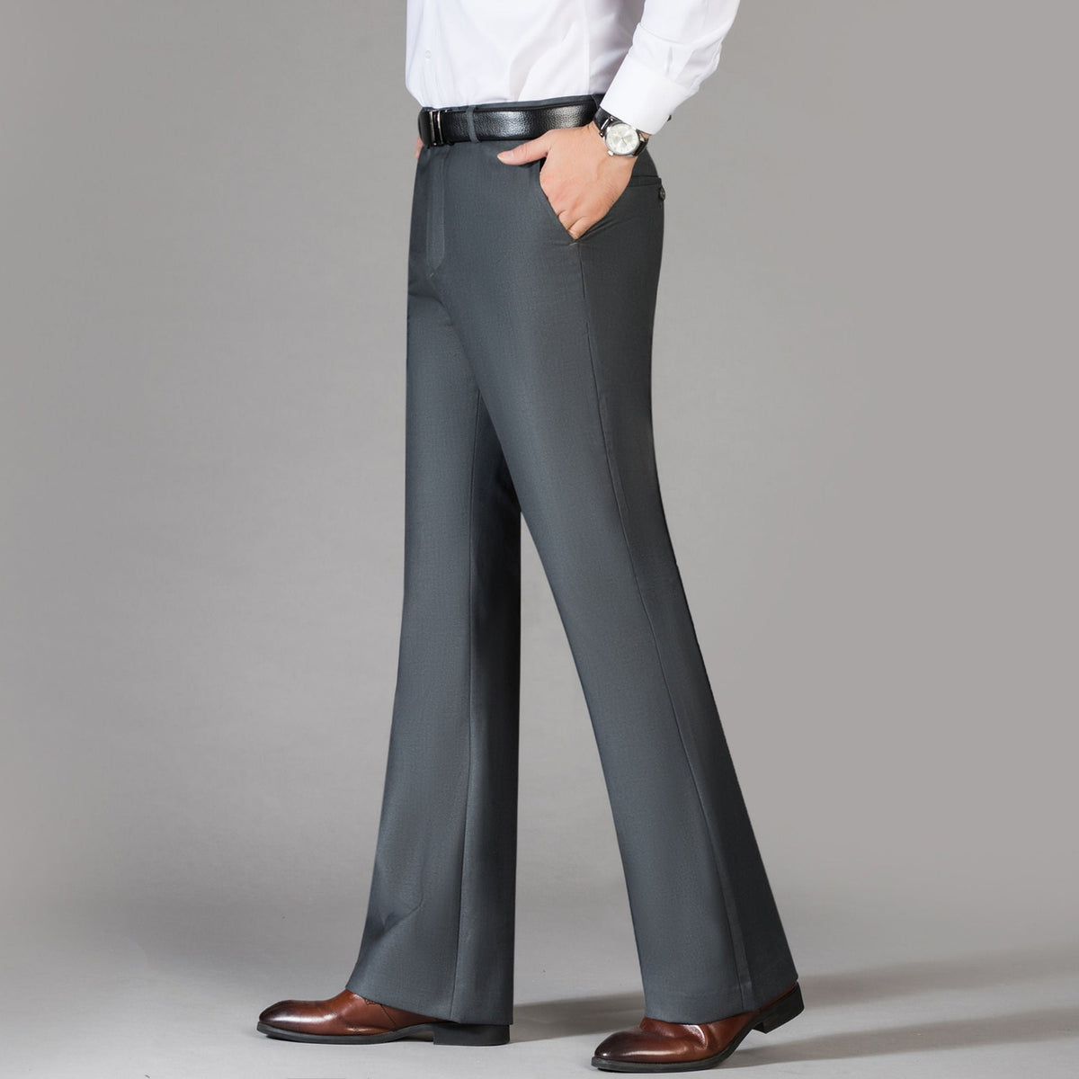 Men's Wide-leg British Versatile Drape Non-iron Mid-waist Straight Pants