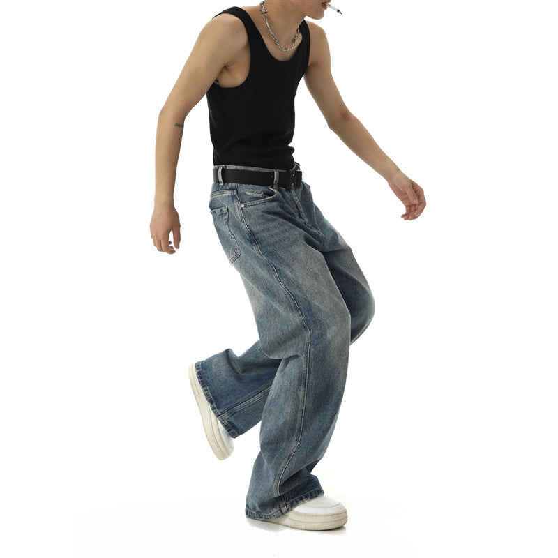 American-style Retro Springsummer Skinny Jeans For Men