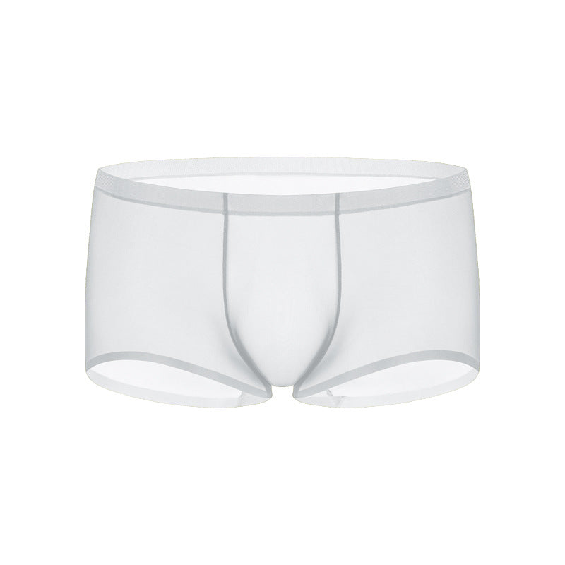 Ultra-thin Ice Silk Underwear Men's Sheer Low Waist Sexy Quick-drying Boxers
