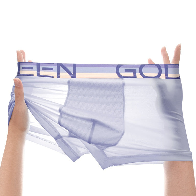 Mens Cool Comfortable And Breathable Ice-Silk Underwear For Summer