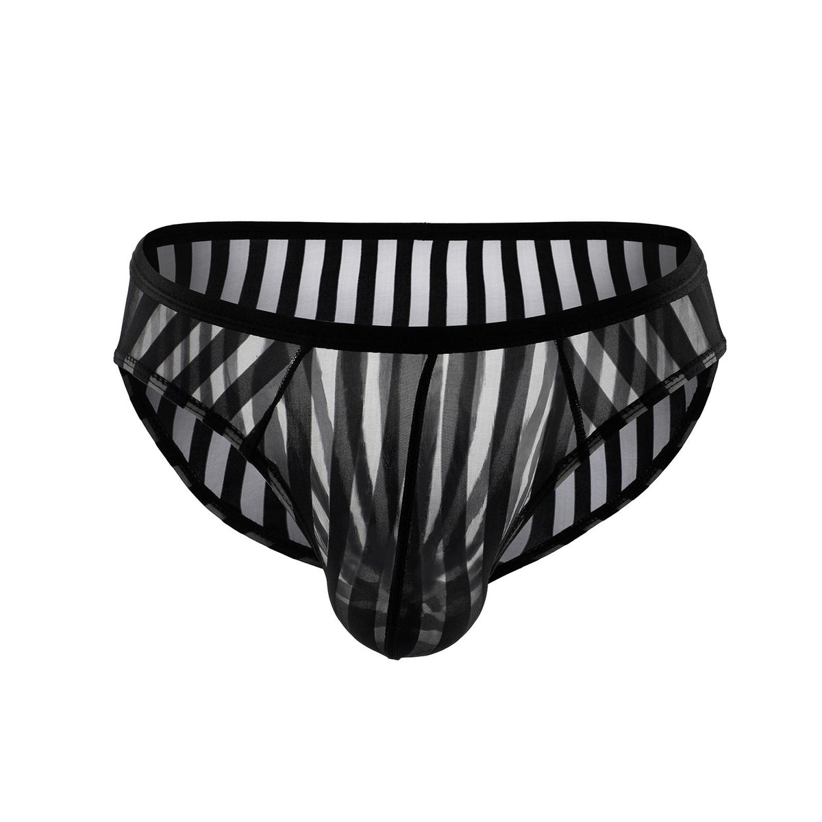 Men's Sexy Stripes Transparent Mesh Briefs