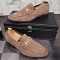 Men's Breathable Genuine Leather Slip-on Trendy Beanie Shoes Light Luxury Suede Leather Lazy Shoes