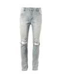 Ripped Washed Yellowed Slim-fit Jeans