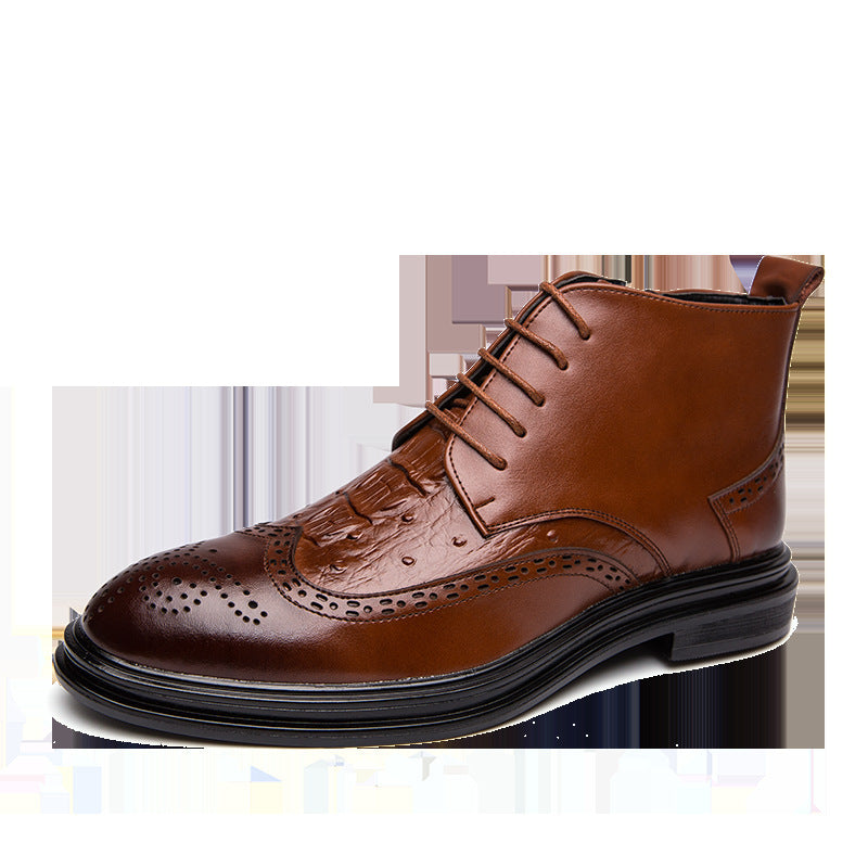 Men's High Top Casual Leather Shoes
