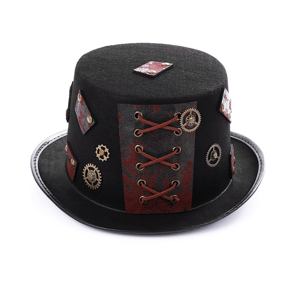 Halloween Props Heavy Metal Top Retro Gothic Steampunk Hat