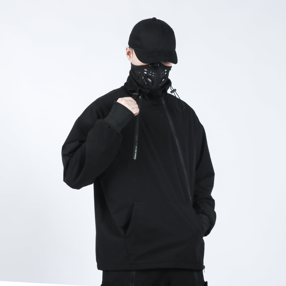 Fashionable Men's Loose Pullover High Collar Jacket