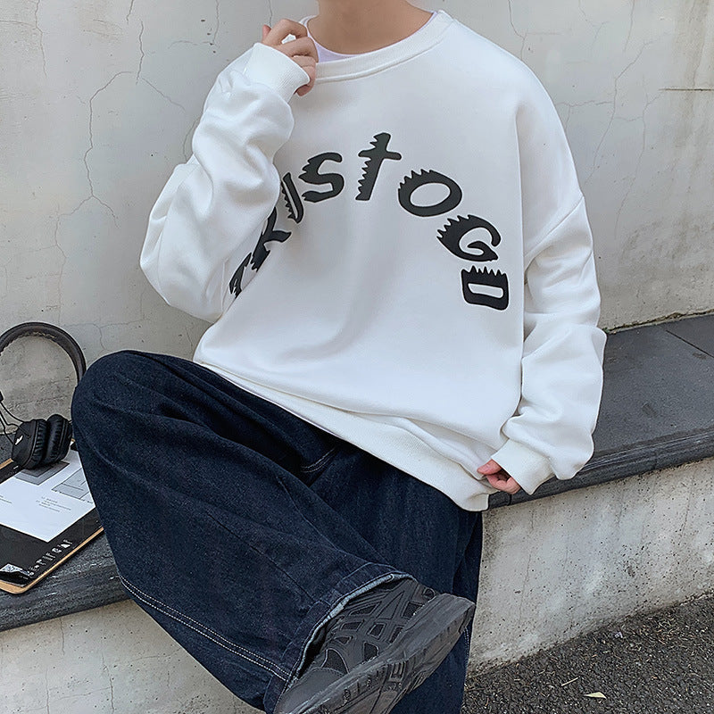 Letter print street crew neck sweatshirt