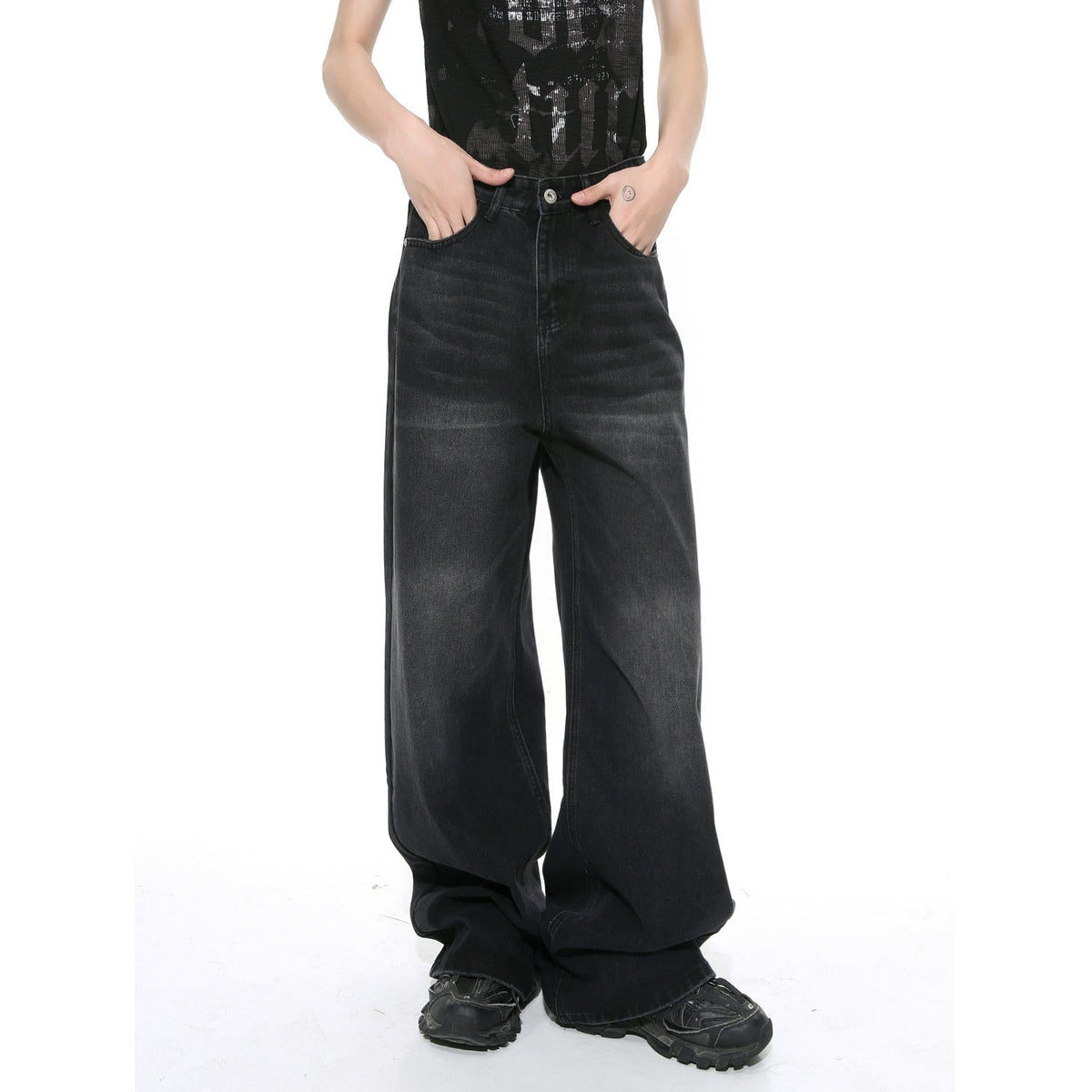 Men's Vintage Wide Leg Mopping Jeans Tide