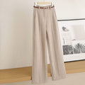 Straight-leg Faux Wool Pants Women's Thickened Warm Autumn Winter