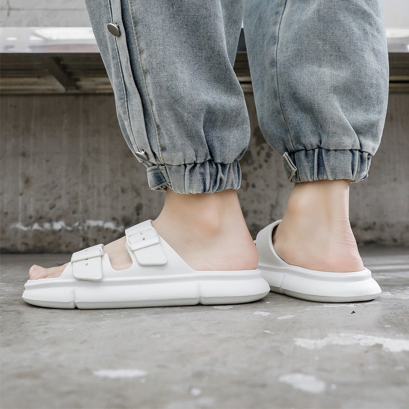 Mens Fashion Simple Solid Color Thick Bottom Sandals