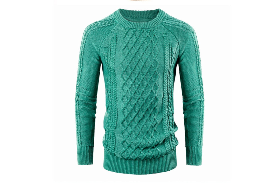 Men's new round neck pullover new long men's casual sweater