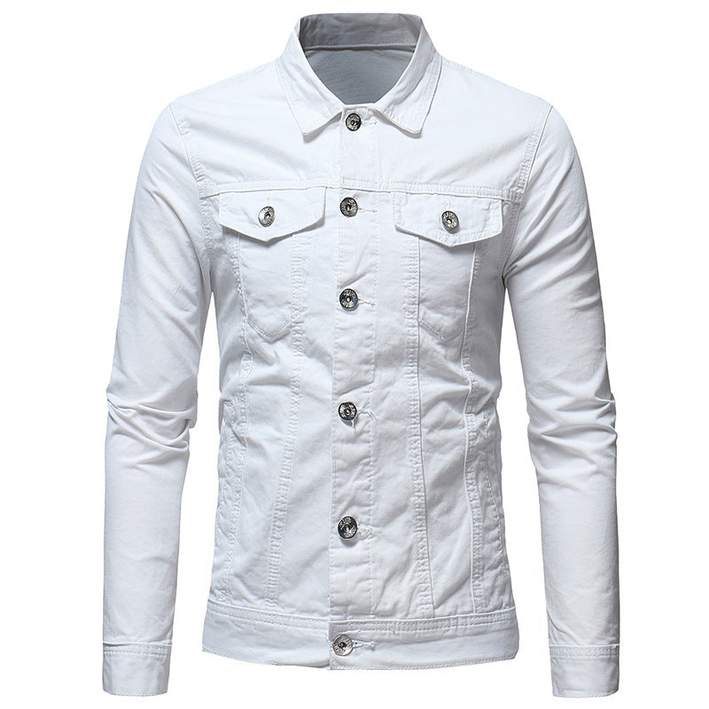 Solid color denim jacket shirt