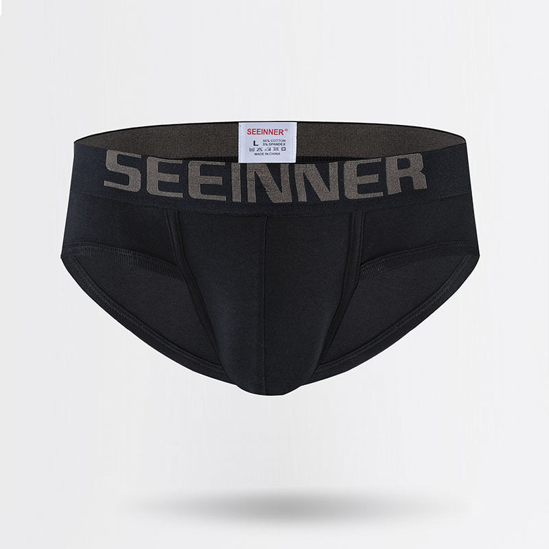 Men's Underwear Cotton Breathable Hip Lifting Low Waist Solid Color