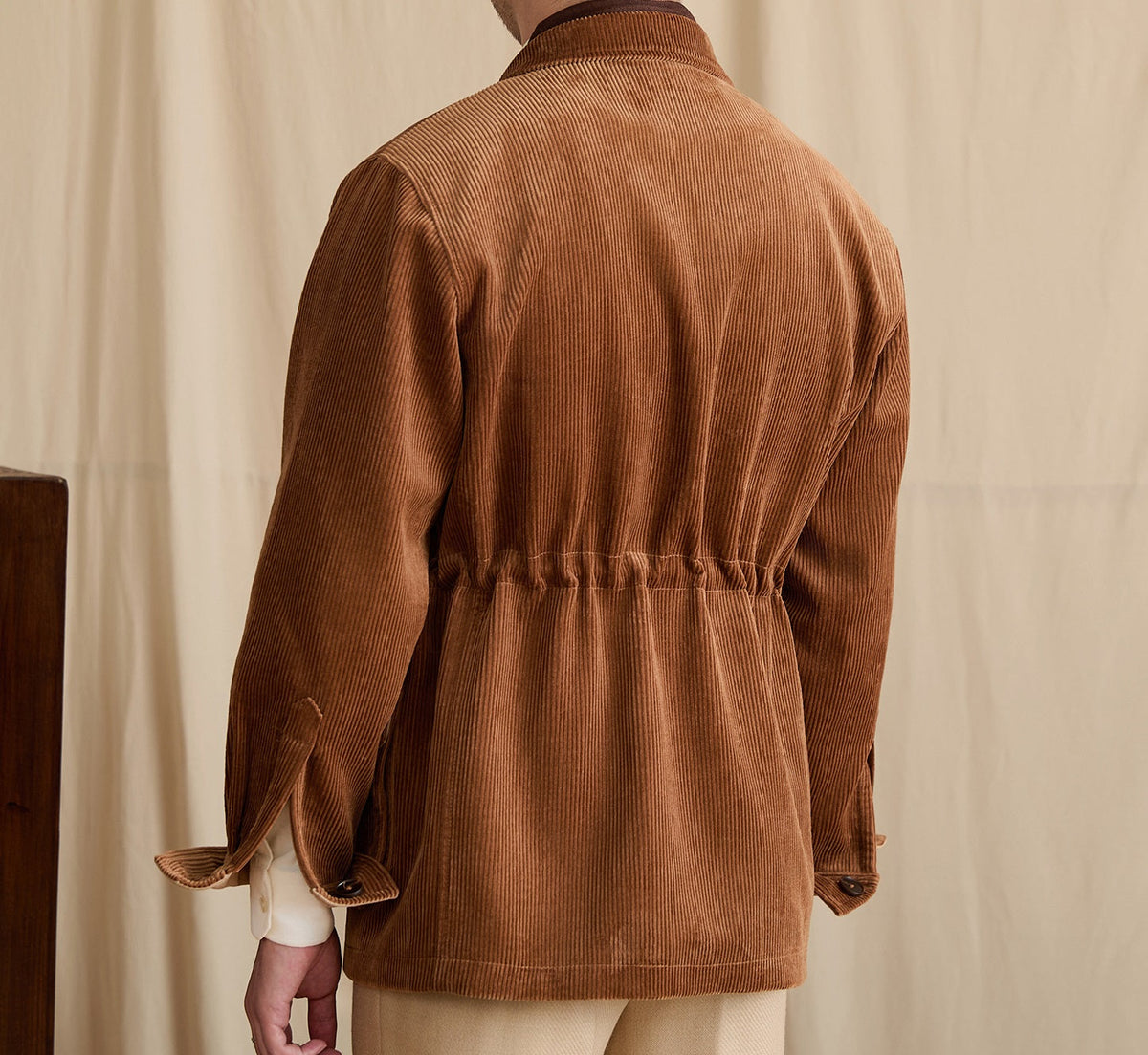 Casual Fashionable Retro Outdoor Keep Warm Corduroy Polo Collar Jacket Men