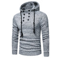 Solid color hooded knitted slim men's sweater