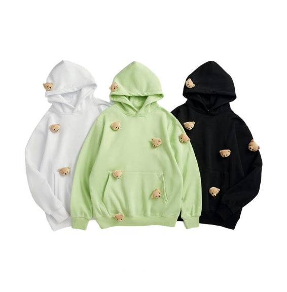 Three-dimensional bear loose sweater men