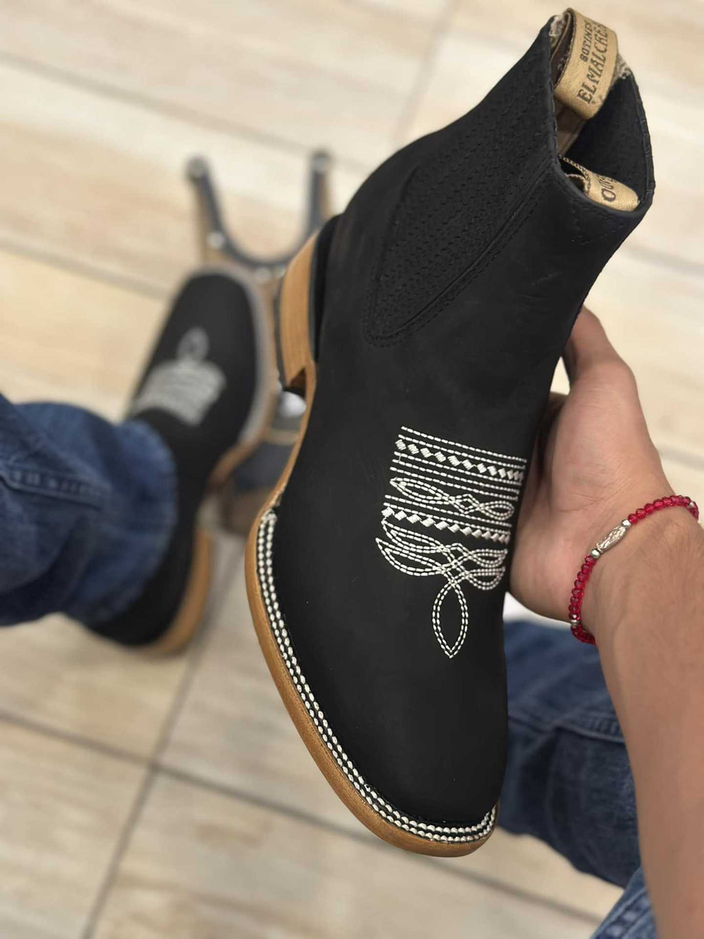 New European And American Embroidered Sleeve Chelsea Martin Boots Men's