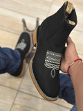 New European And American Embroidered Sleeve Chelsea Martin Boots Men's