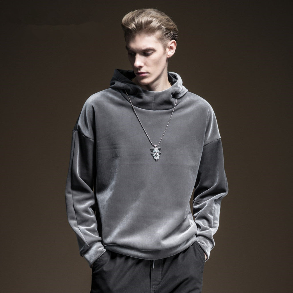 Popular logo jacket with thick velvet hood
