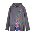 Ink Letter Printed Sweater Men's European and American Trendy Brand Hoodie