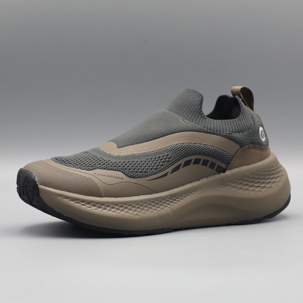 Men's Outdoor Soft-soled Running Shoes Mesh Breathable Shock Absorption Lightweight Platform