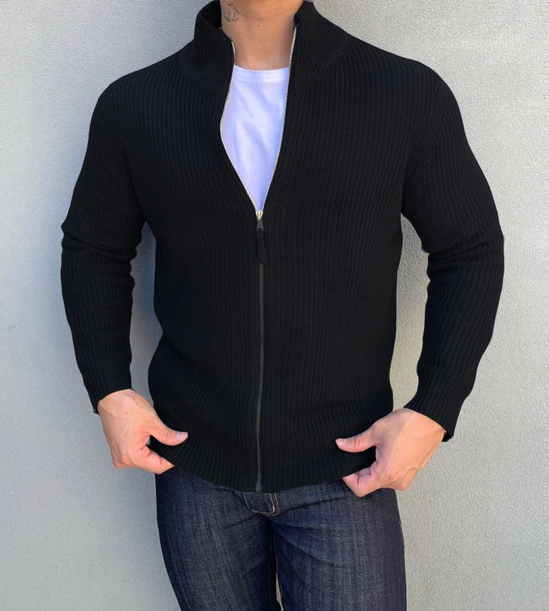 Sweater Zipper Long Sleeve Stand Collar jacket