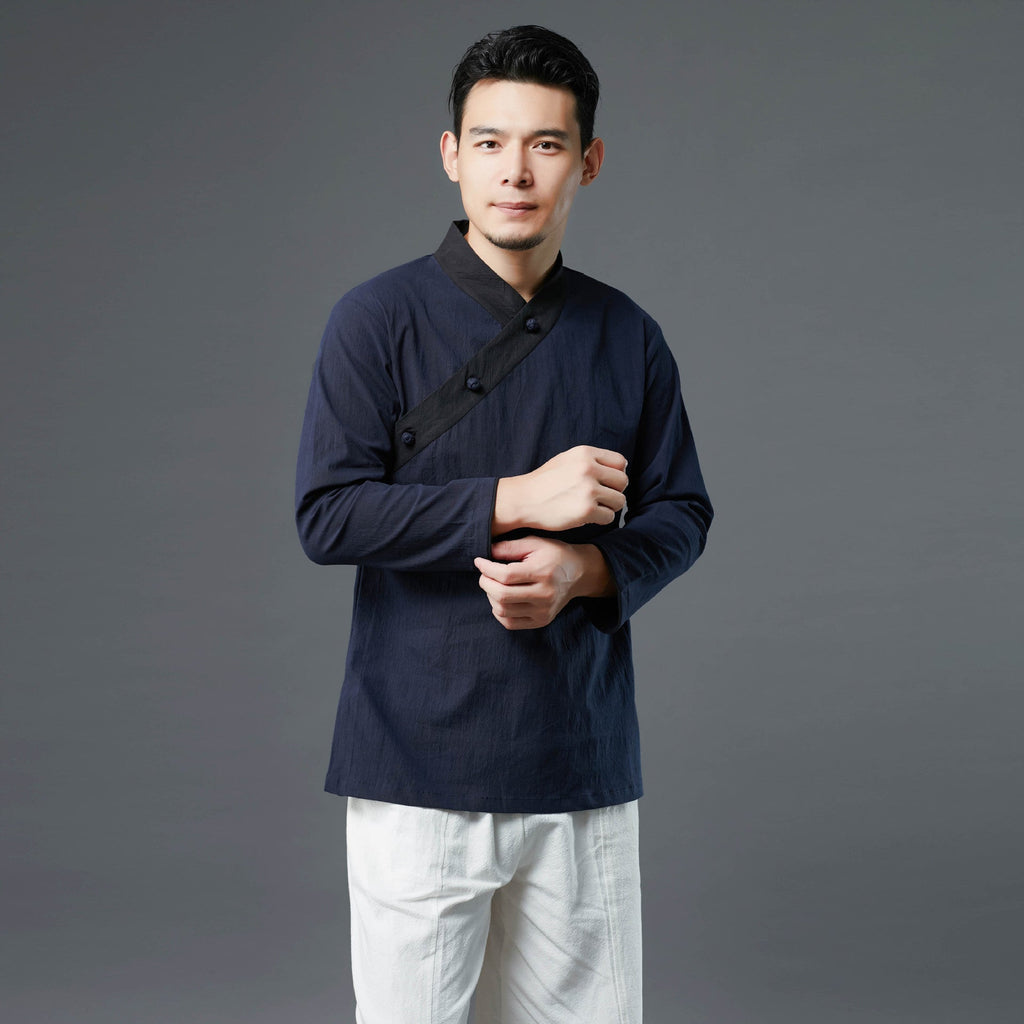 Color-Blocking Hedging Men's Hanfu