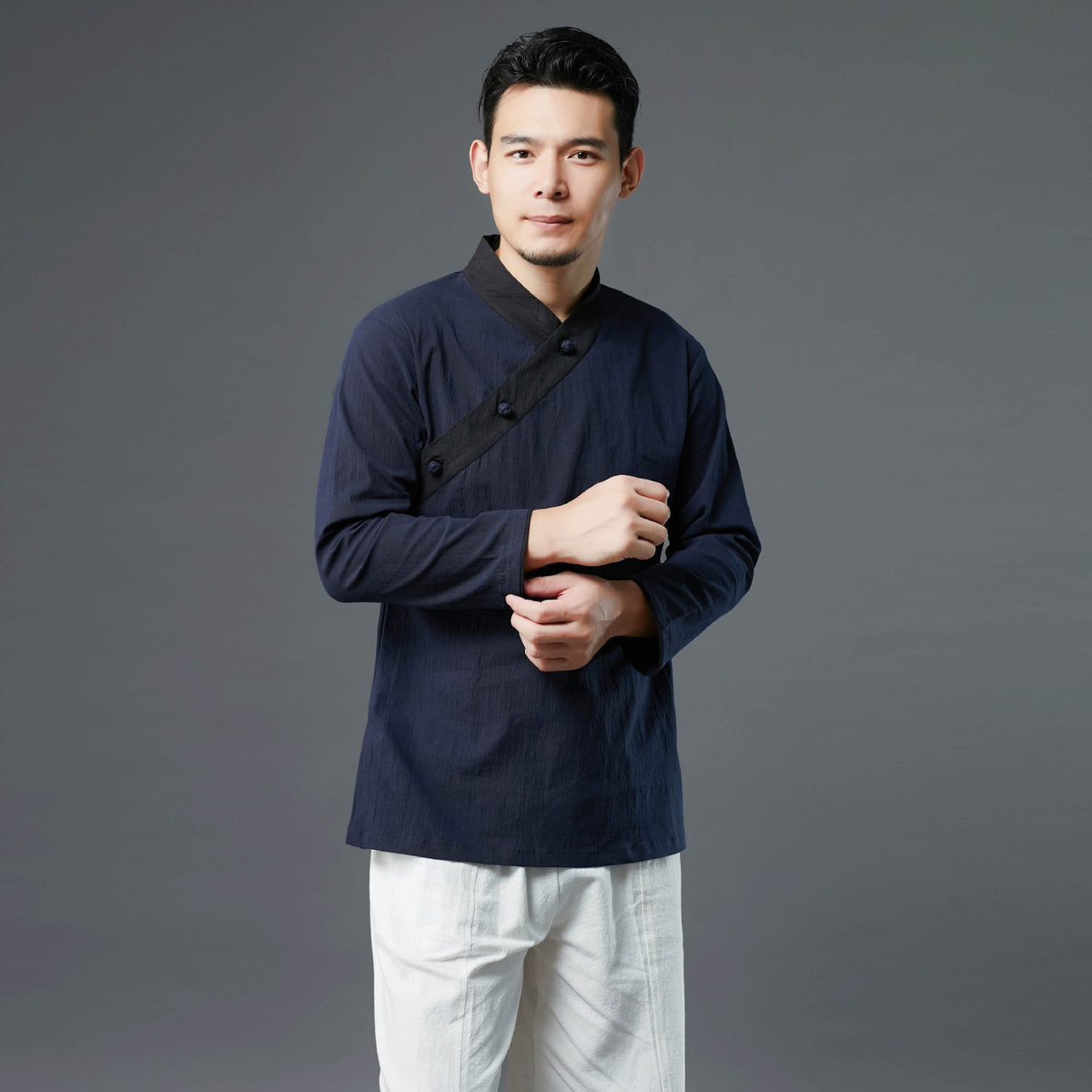 Color-Blocking Hedging Men's Hanfu